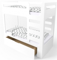Кровать двухъярусная IndigoWood Cubed с ящиком white 160x80см